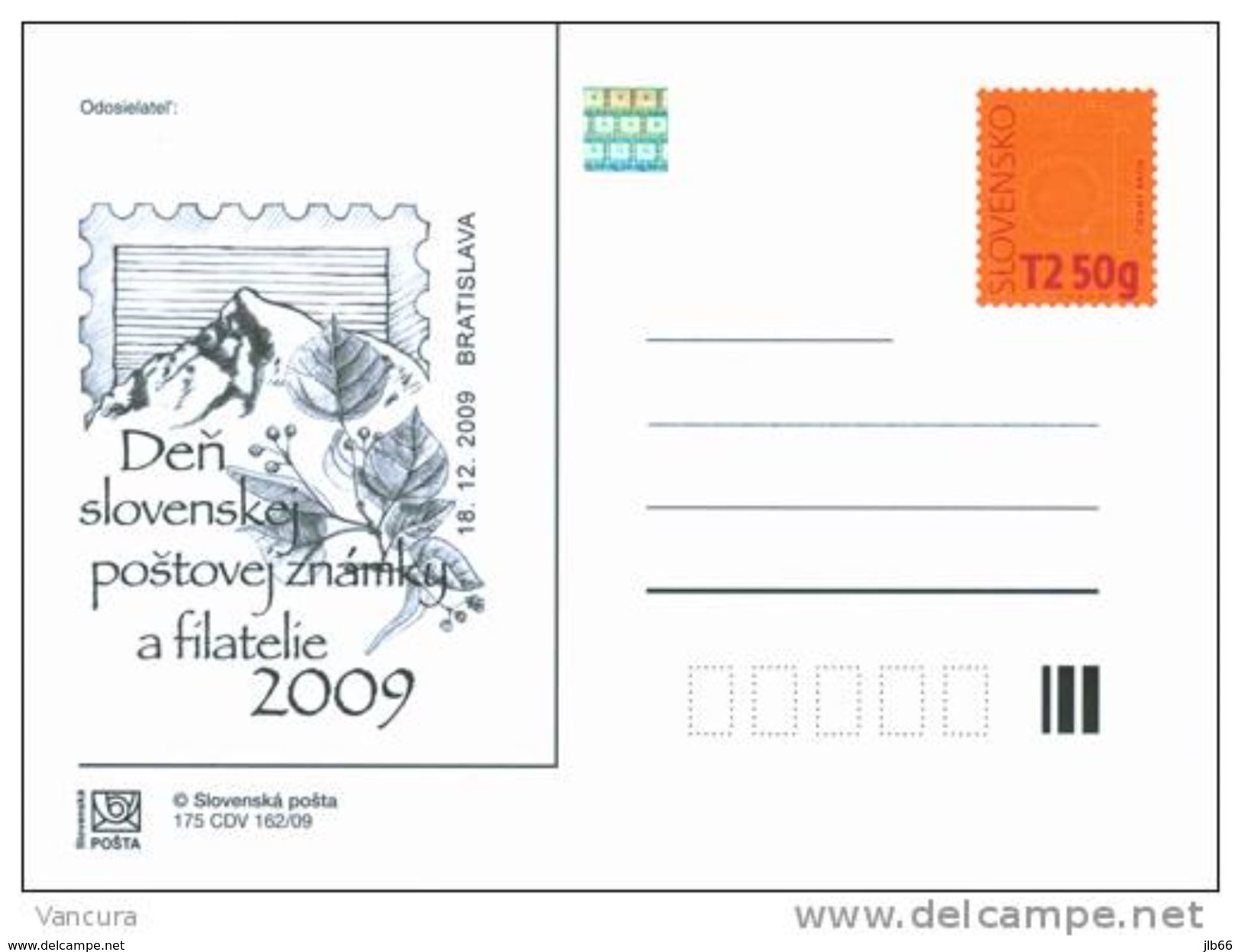 Slovaquie 2009 CDV 175 Jour De La Philatélie Mont KRIVAN - Cartoline Postali