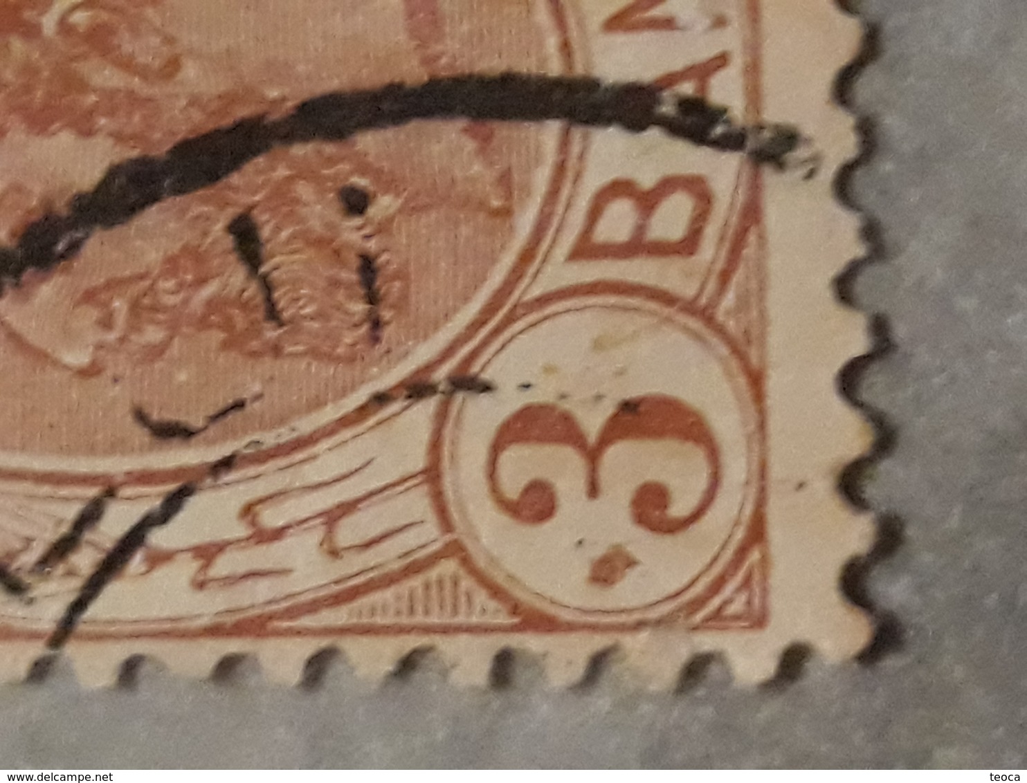 ERRORs Stamp ROMANIA 1898 ,KING Carol I ,3b Printed With Stain Color Before 3 Bani, ,left Down - Errors, Freaks & Oddities (EFO)