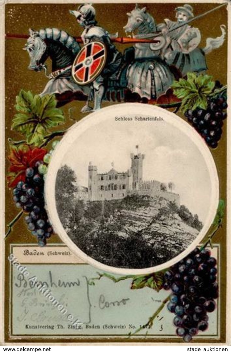 Wein Wettingen Schweiz Schloss Schartenfels Präge-Karte 1904 I-II Vigne - Exhibitions