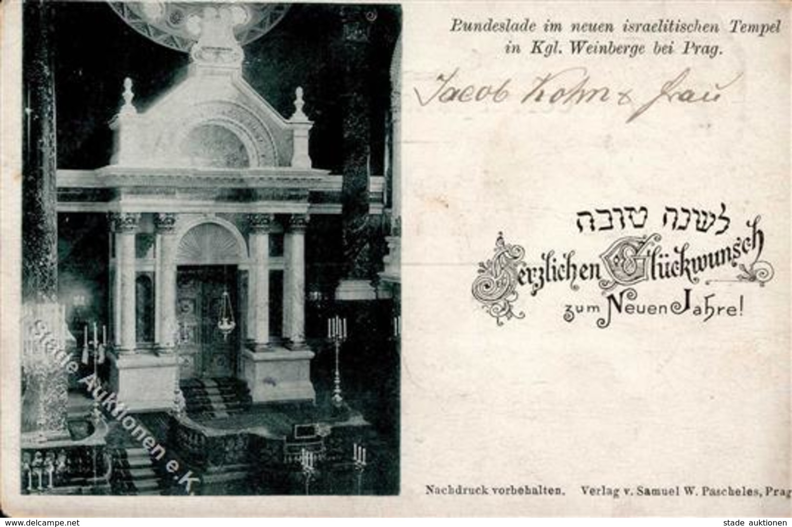 Synagoge PRAG - Bundeslade Im Neuen Israelitischen Tempel In KGL.WEINBERGE Bei Prag, Ecken Gerundet II Synagogue - Jewish