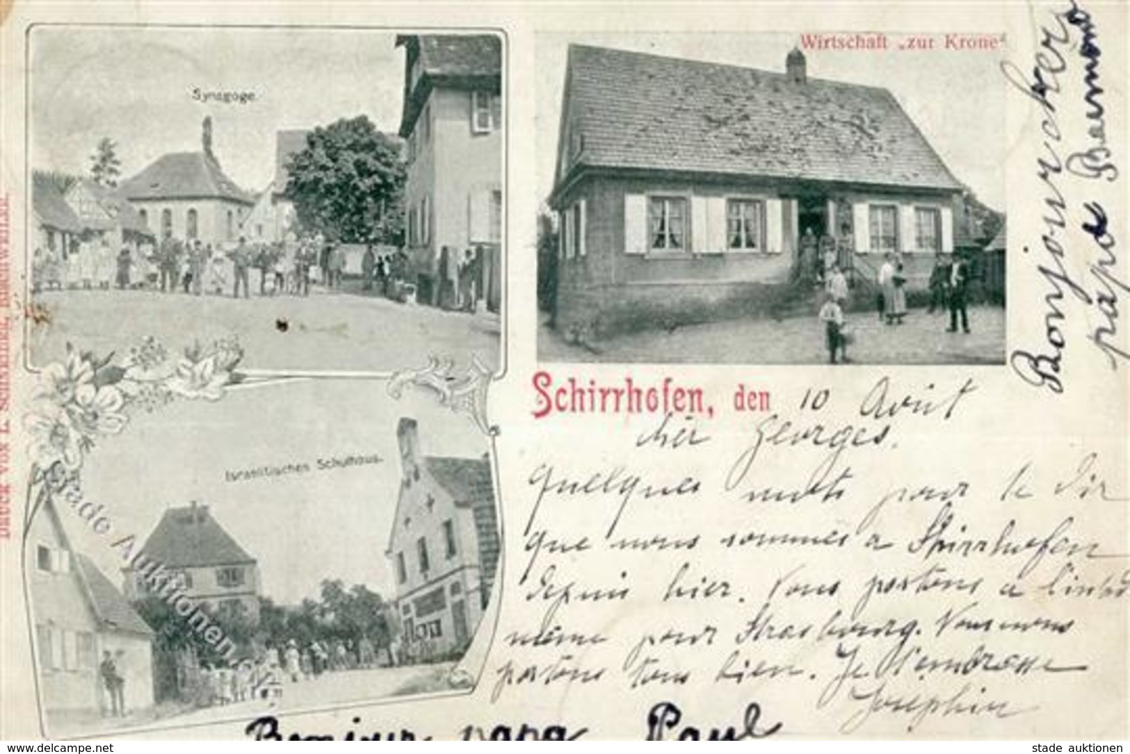 Synagoge SCHIRRHOFEN - Mit Synagoge, Ecke Gestoßen, II Synagogue - Jewish