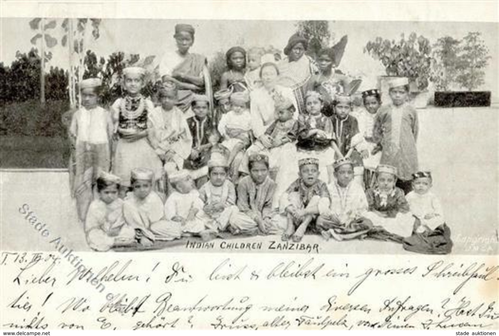 Kolonien Deutsch-Ostafrika Zanzibar Indische Kinder Stpl. Tanga 13.2.04 I-II colonies