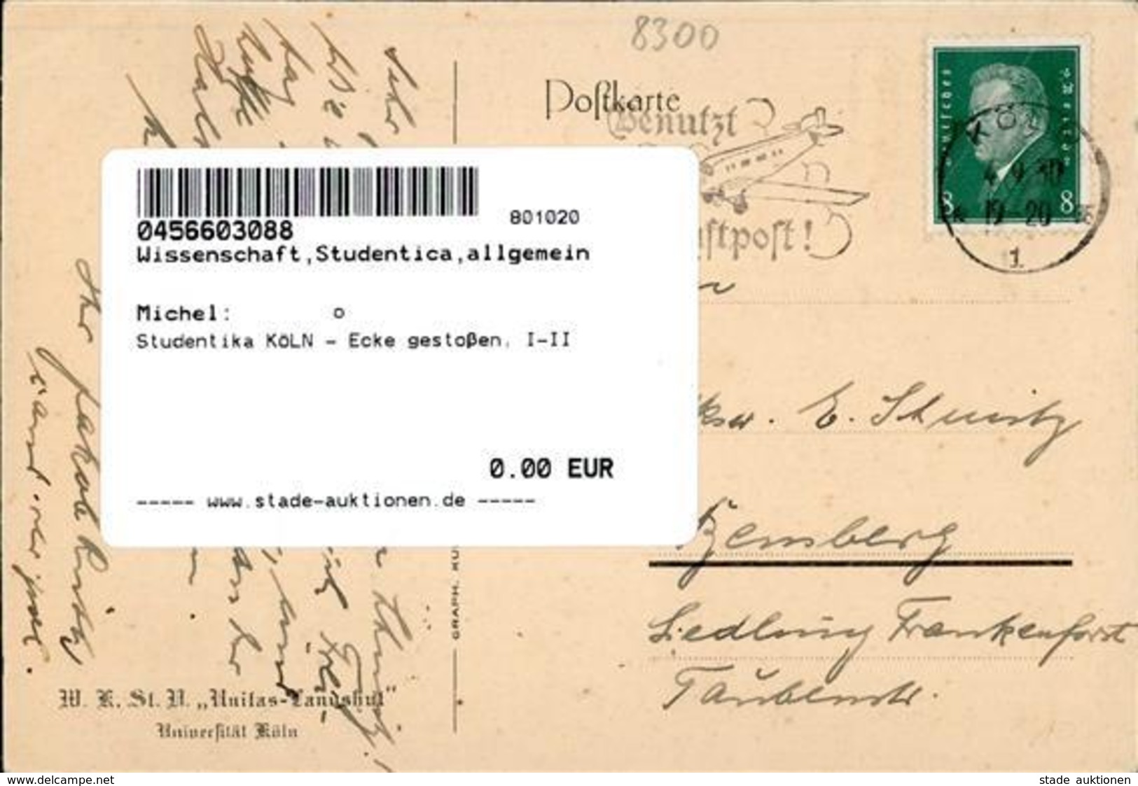 Studentika KÖLN - Ecke Gestoßen, I-II - Unclassified