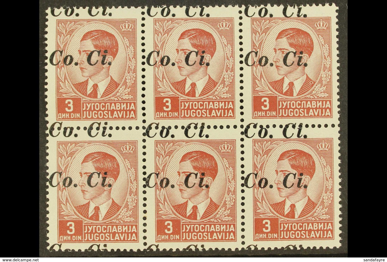 WWII - OCCUPATION OF KUPA (FIUME) 1941 3d Red Brown, Overprinted "Co. Ci.", Variety "overprint Double", Sass 6aa, Superb - Unclassified
