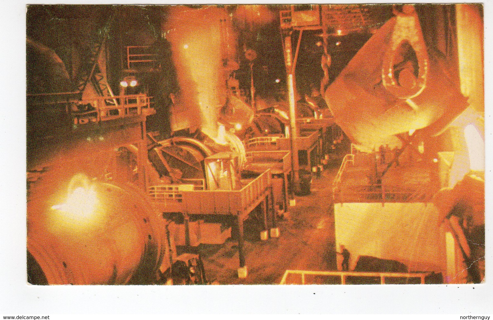 THOMPSON, Manitoba, Canada,  Pour At The Smelter Converter Aisle, 1977 Chrome Postcard - Thompson