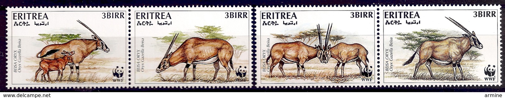 ERYTHREE 1996 (Yvert 282-85) - WWF L'oryx Beisa (MNH) Sans Trace De Charnière - 029 - Eritrea