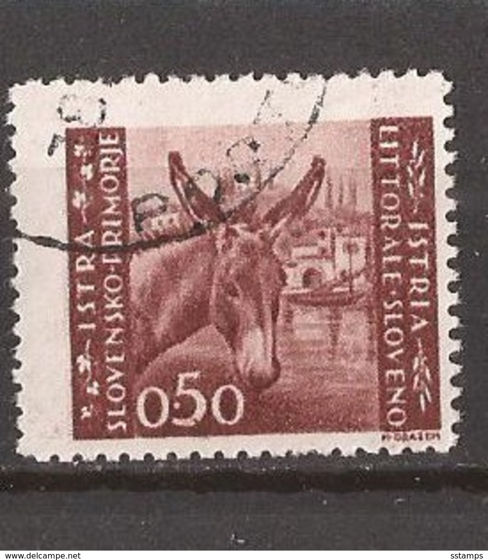 1946  34 FAUNA  JUGOSLAVIJA ITALIJA SLOVENIJA ISTRIA LITORALE PERF-12  USED - Esel