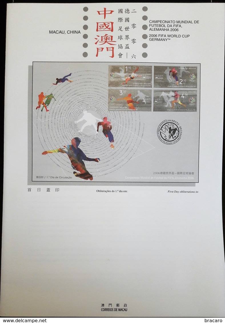 MACAU / MACAO (CHINA) - 2006 FIFA World Cup (football, Germany) - Stamps (full Set, 1/2 Sheet) MNH + FDC + Leaflet - Lots & Serien