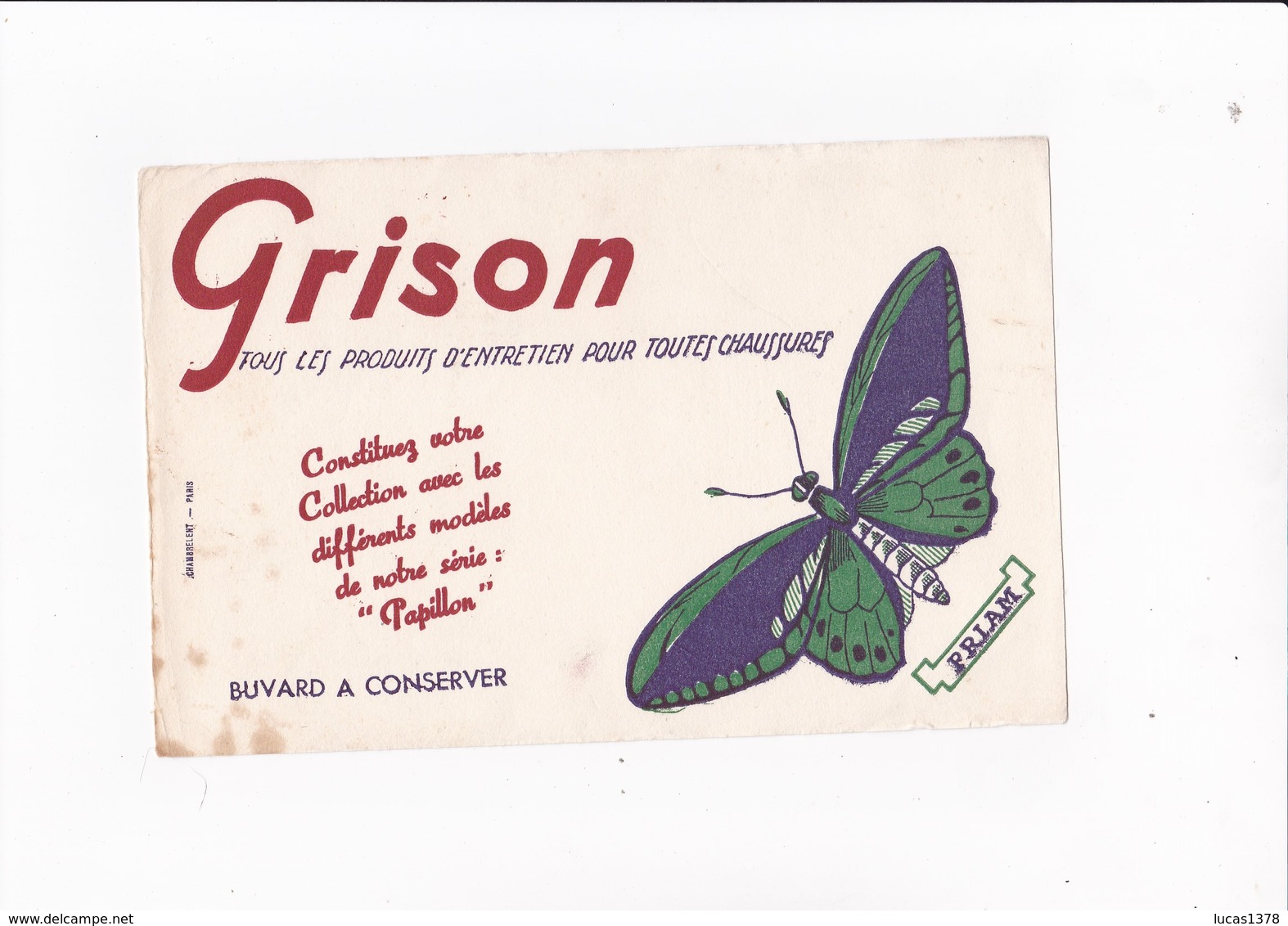 GRISON / PAPILLON PRIAM / RARE - Wassen En Poetsen