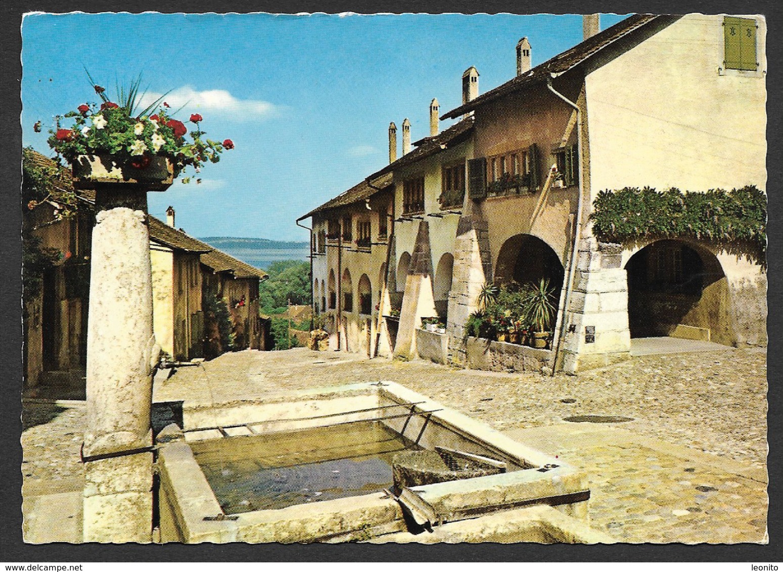 ERLACH BE Cerlier Seeland Altstadt Brunnen 1969 - Cerlier