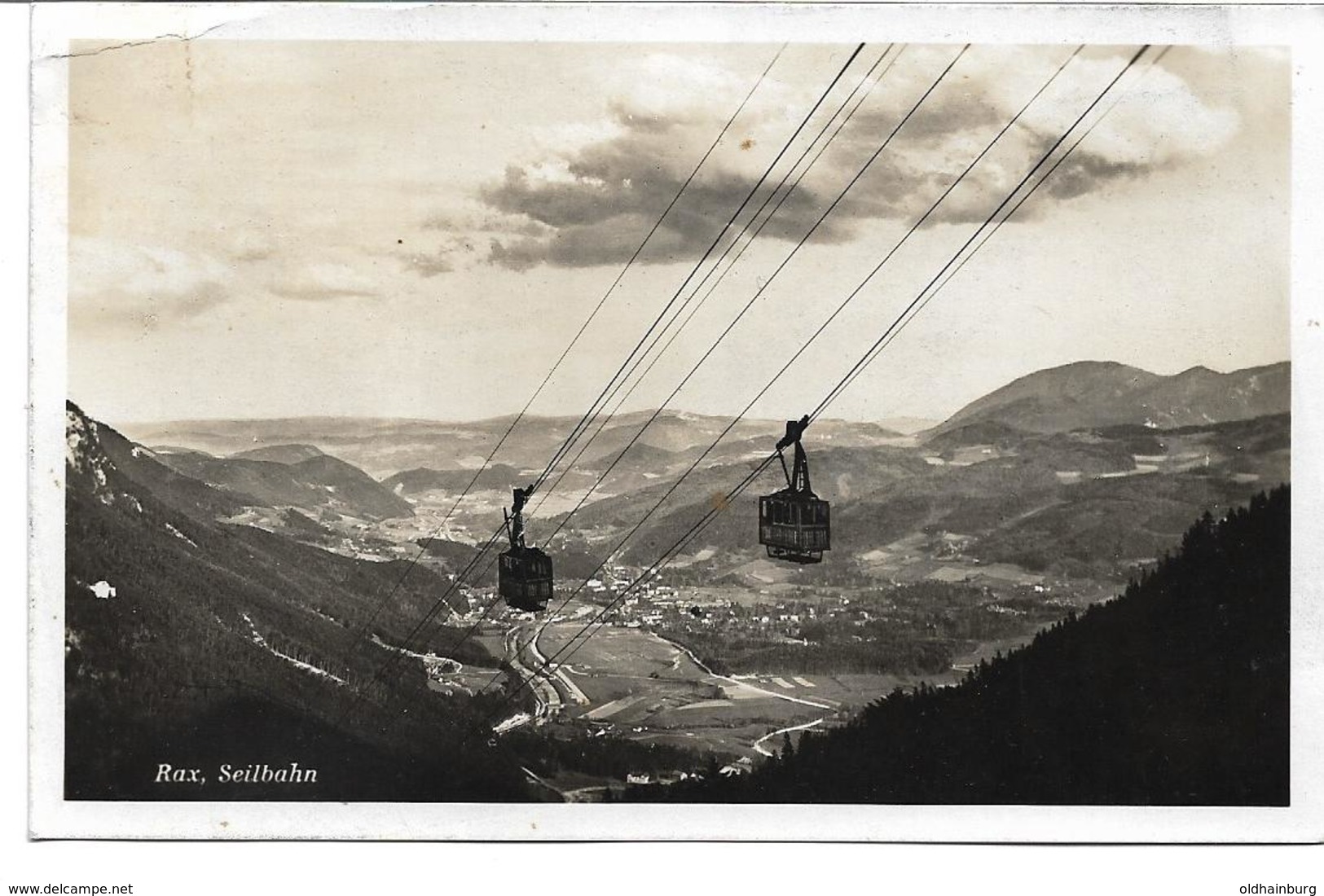 1559k: AK Hirschwang An Der Rax, Raxseilbahn, Gelaufen 9.8.44 Nach Wien (links Oben Bügig) - Raxgebiet