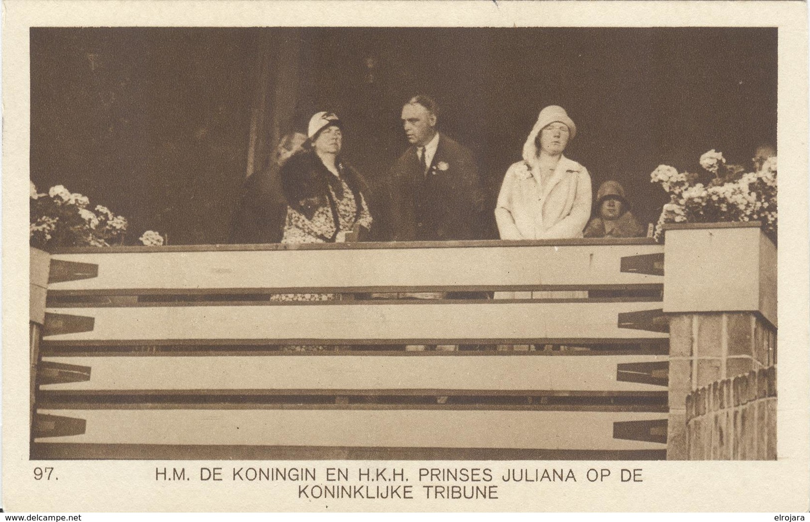 NETHERLANDS Unused Official Olympic Postcard Nr. 97 With The Queen And Prinses Juliana On Royal Tribune - Zomer 1928: Amsterdam