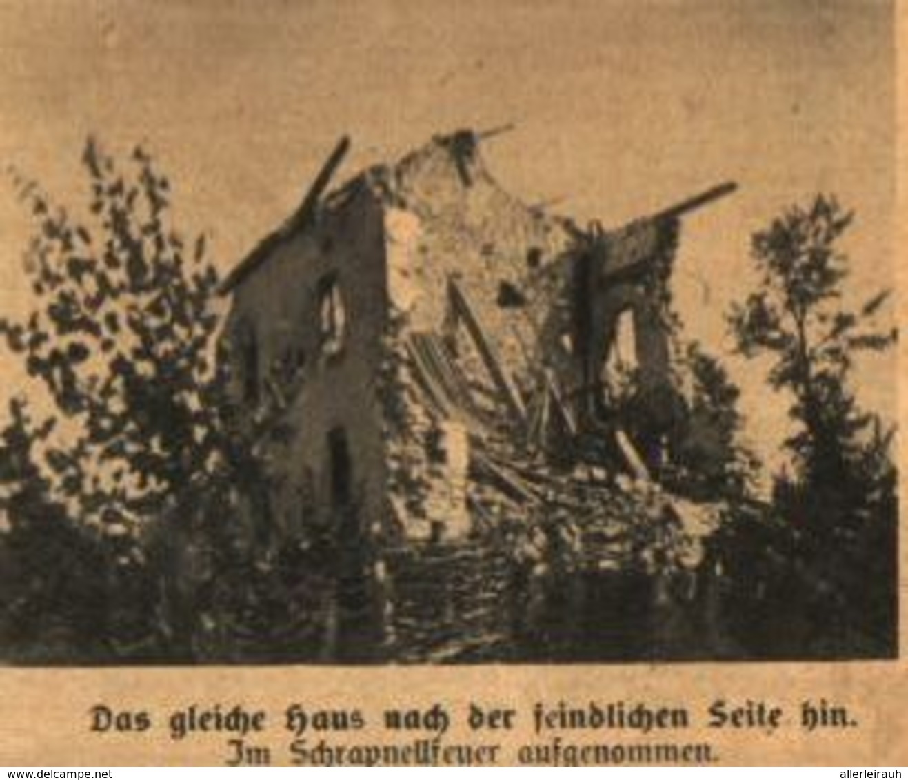 Vom Stellungskrieg: Ein Haus Zwischen Den Gräben /Druck,entnommen Aus Zeitschrift /1916 - Pacchi