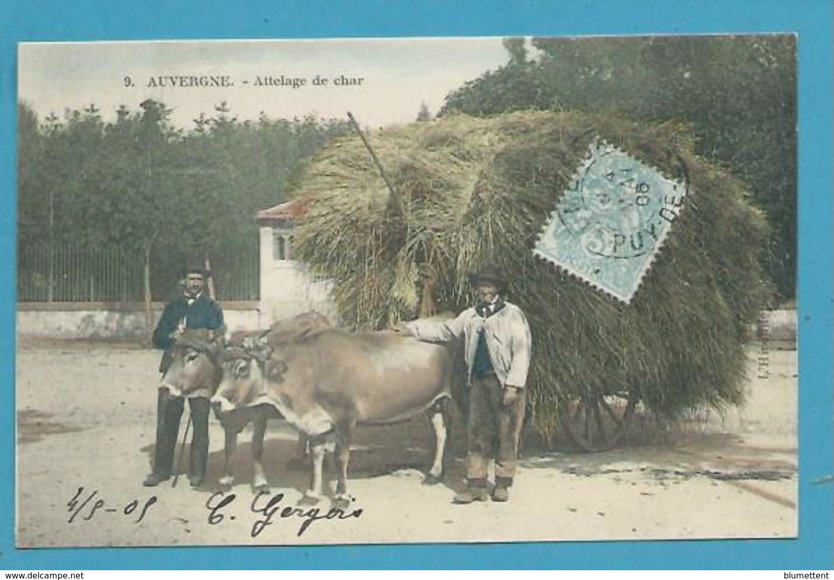 CPA 9 - Attelage De Char EN AUVERGNE - Sonstige & Ohne Zuordnung