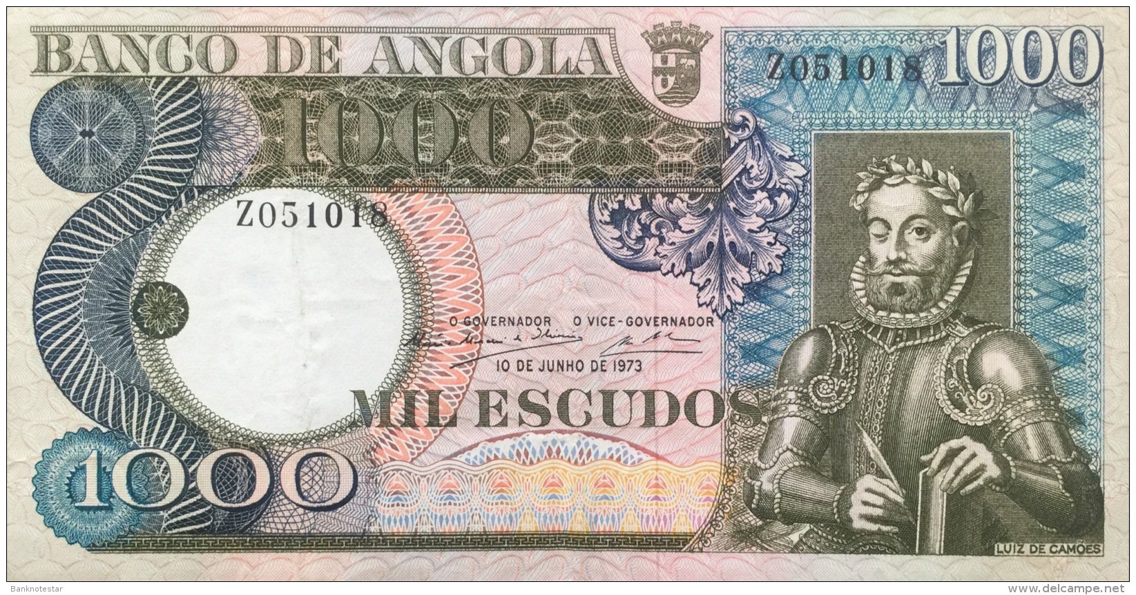 Angola 1.000 Escudos, P-108r 1970  - Ersatzbanknote/Replacement Issue - Angola