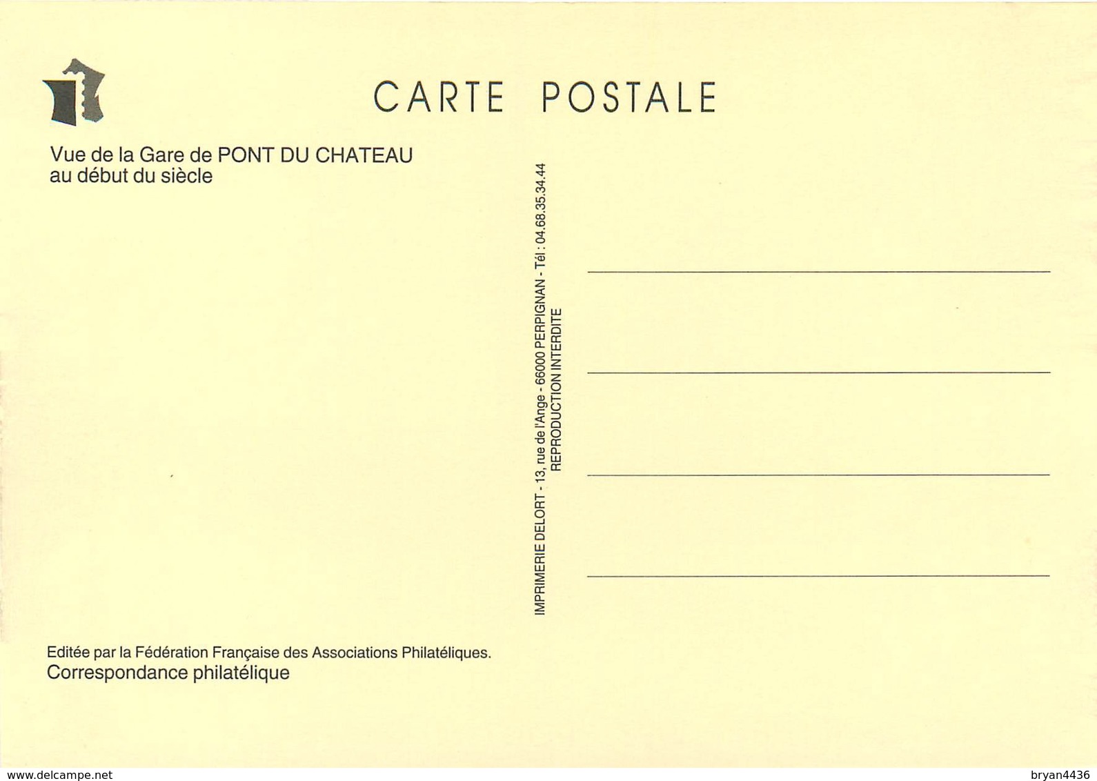 PONT DU CHATEAU - CP ILLUSTRATEUR - LA GARE - TRAIN EN GARE VOYAGEURS - FÊTE DU TIMBRE 1997 -BEAU CACHET PONT DU CHATEAU - Pont Du Chateau