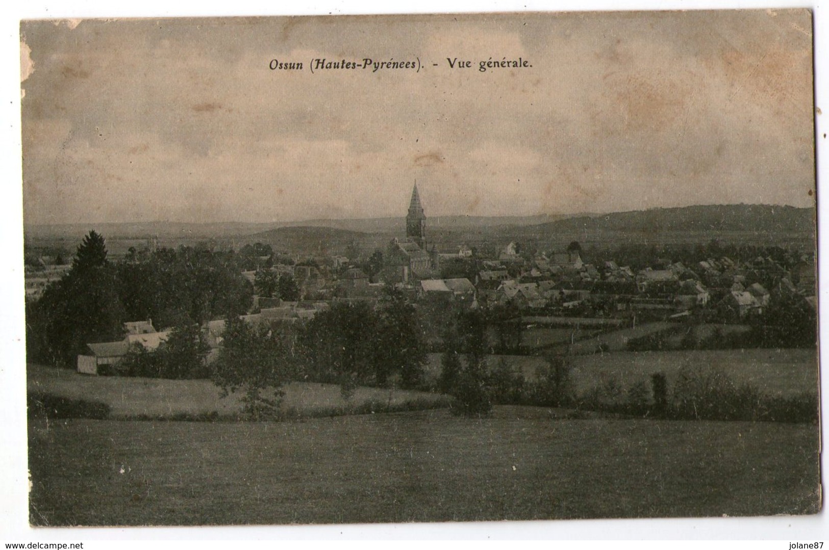 CPA  65    OSSUN   1906     VUE SUR LE VILLAGE - Ossun