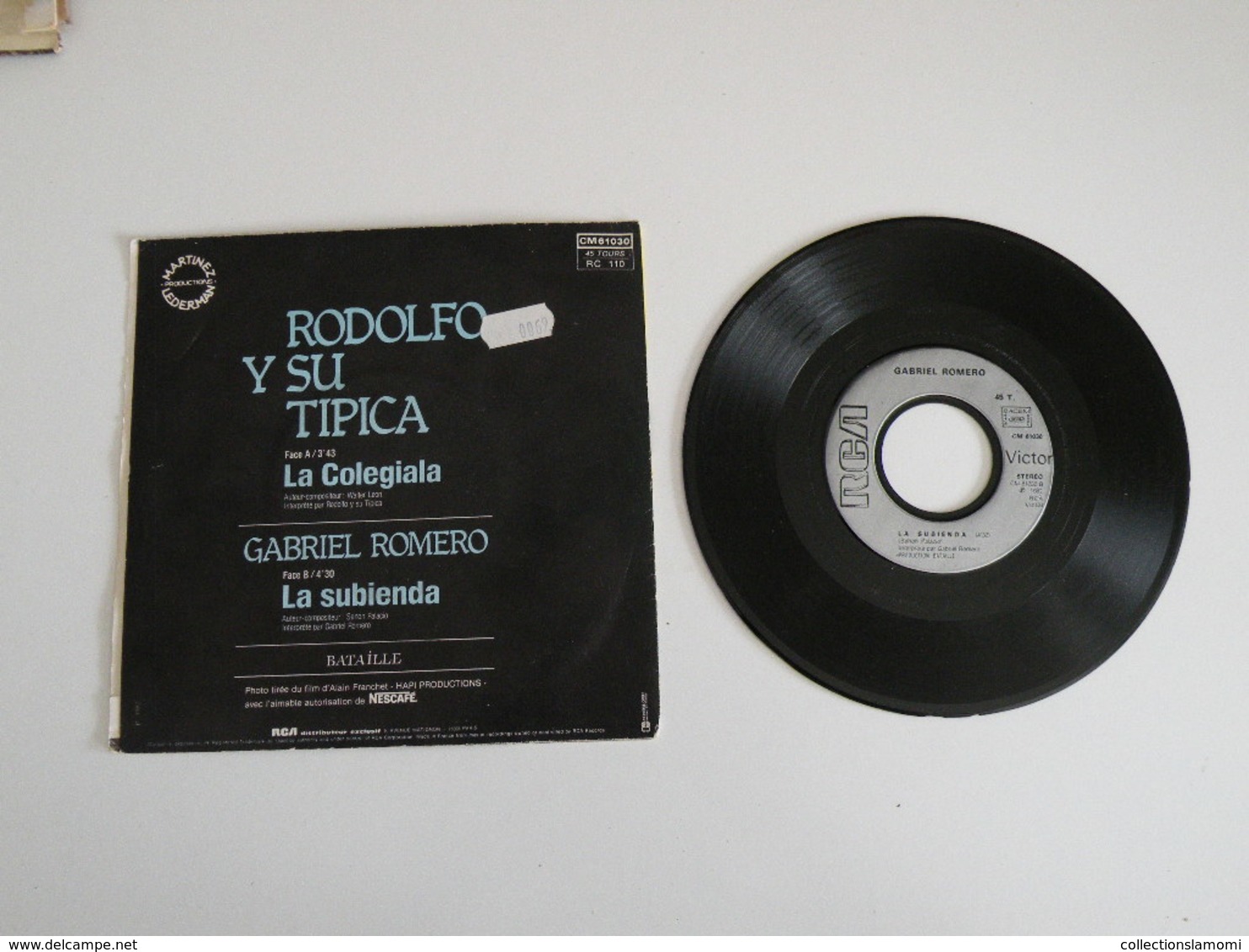 Rodolfo Y Su Tipica - La Colégiala - La Subienda (1982) - Vinyle 45 T - RCA - Country En Folk