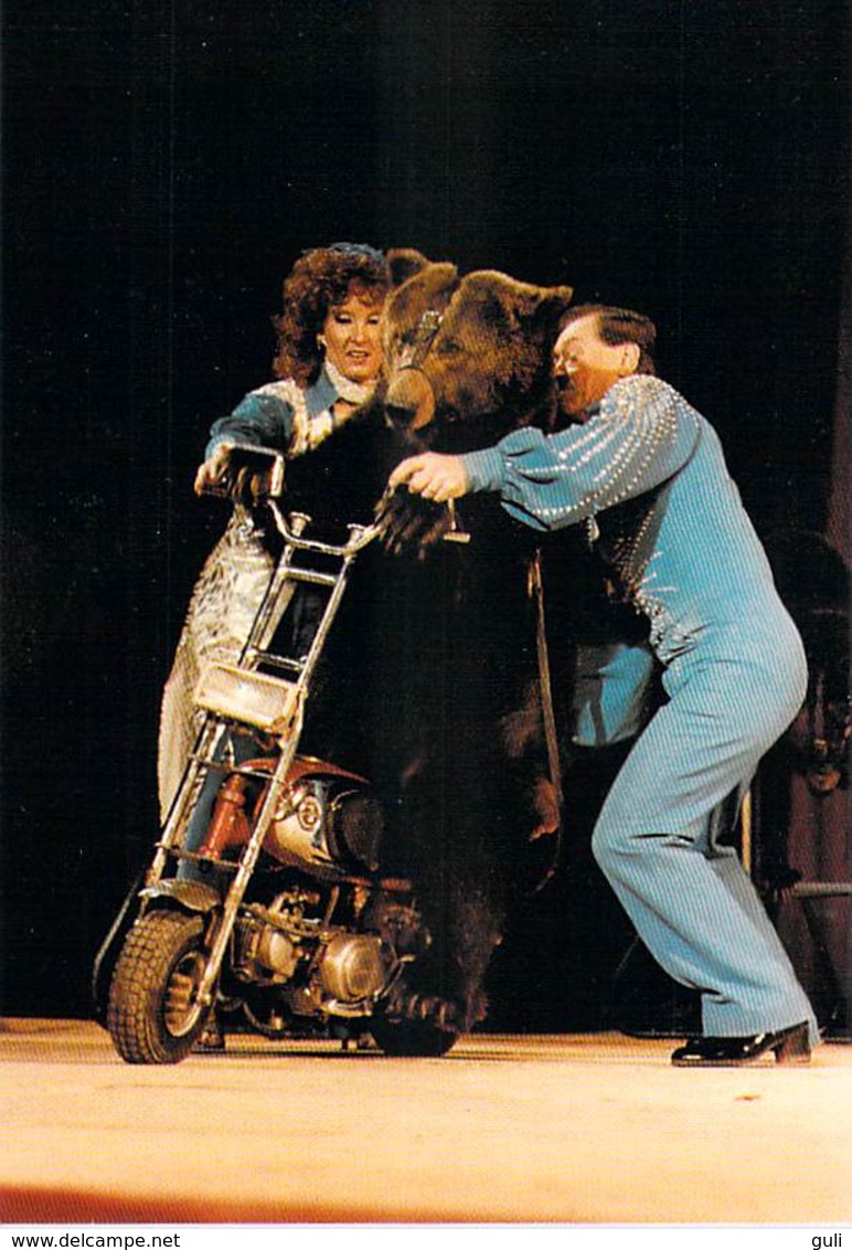 Cirque  A.ZAVATTA 1989 Les Ruppert Et L'Ours Motocycliste-Yvon KERVINIO éd L'Aventure Carto  AC 89/253-*PRIX FIXE - Zirkus