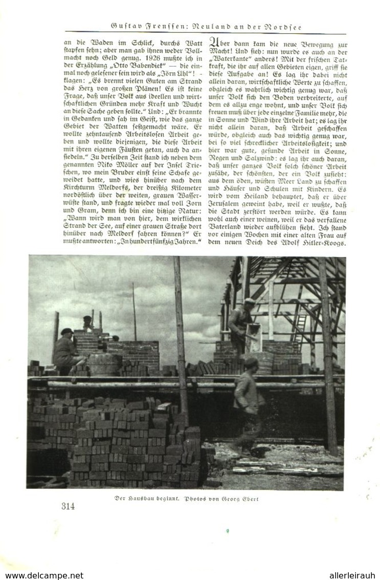 Neuland An Der Nordsee (von Gustav Frenssen)  /Artikel, Entnommen Aus Zeitschrift /1935 - Pacchi