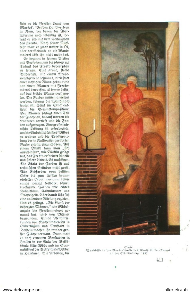 Der Freskenmaler Otto Thämer / Artikel, Entnommen Aus Zeitschrift /1938 - Paketten