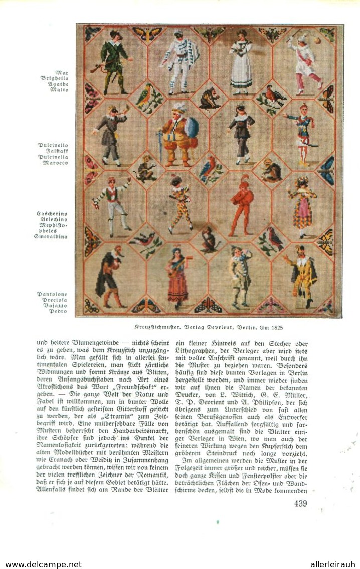 Bunte Sticktuecher Der Biedermeierzeit/ Artikel, Entnommen Aus Zeitschrift /1938 - Pacchi
