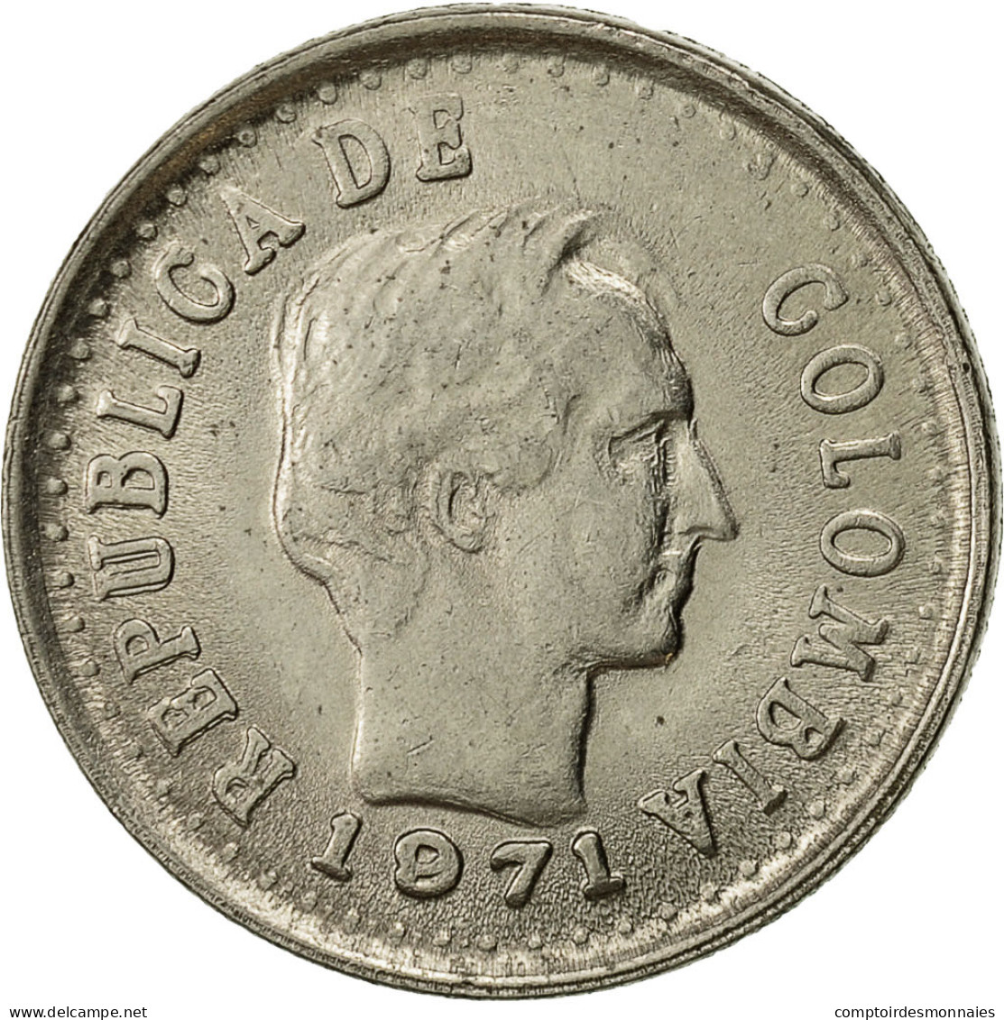 Colombie, 20 Centavos, 1971, TTB+, Nickel Clad Steel, KM:245 - Colombie