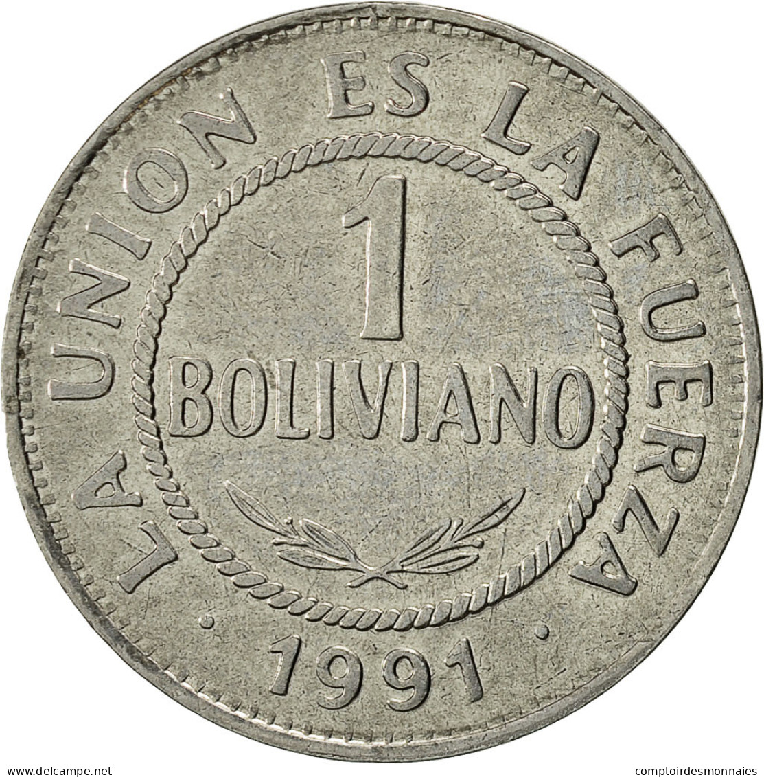 Bolivie, Boliviano, 1991, TTB+, Stainless Steel, KM:205 - Bolivia