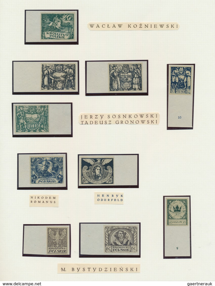 27713 Polen: 1918, Collection Of 118 Imperforate Essays For The 1st Definitve Issue Of Poland, All Of Them - Cartas & Documentos