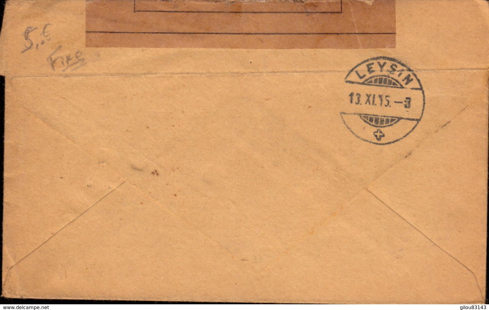 Lettre, Controle Postal Pontarlier Pour Leysin Suisse, 1915     (bon Etat) - Oblitérations