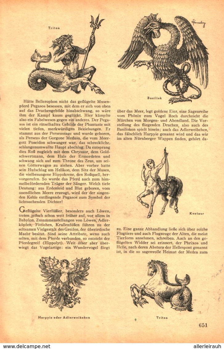 Der Mythische Zoo  / Artikel, Entnommen Aus Zeitschrift /1942 - Bücherpakete