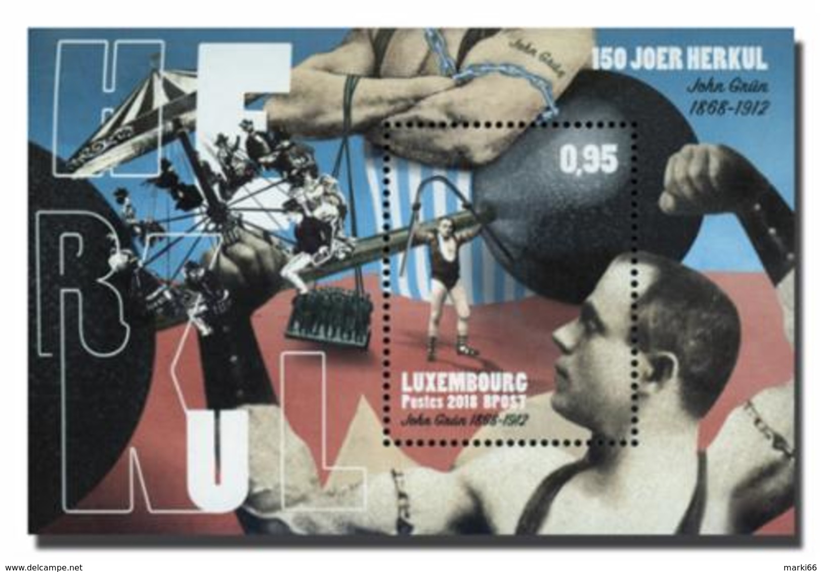 Luxembourg - 2018 - 150th Birth Anniversary Of John Herkul Grün - Mint Souvenir Sheet - Unused Stamps