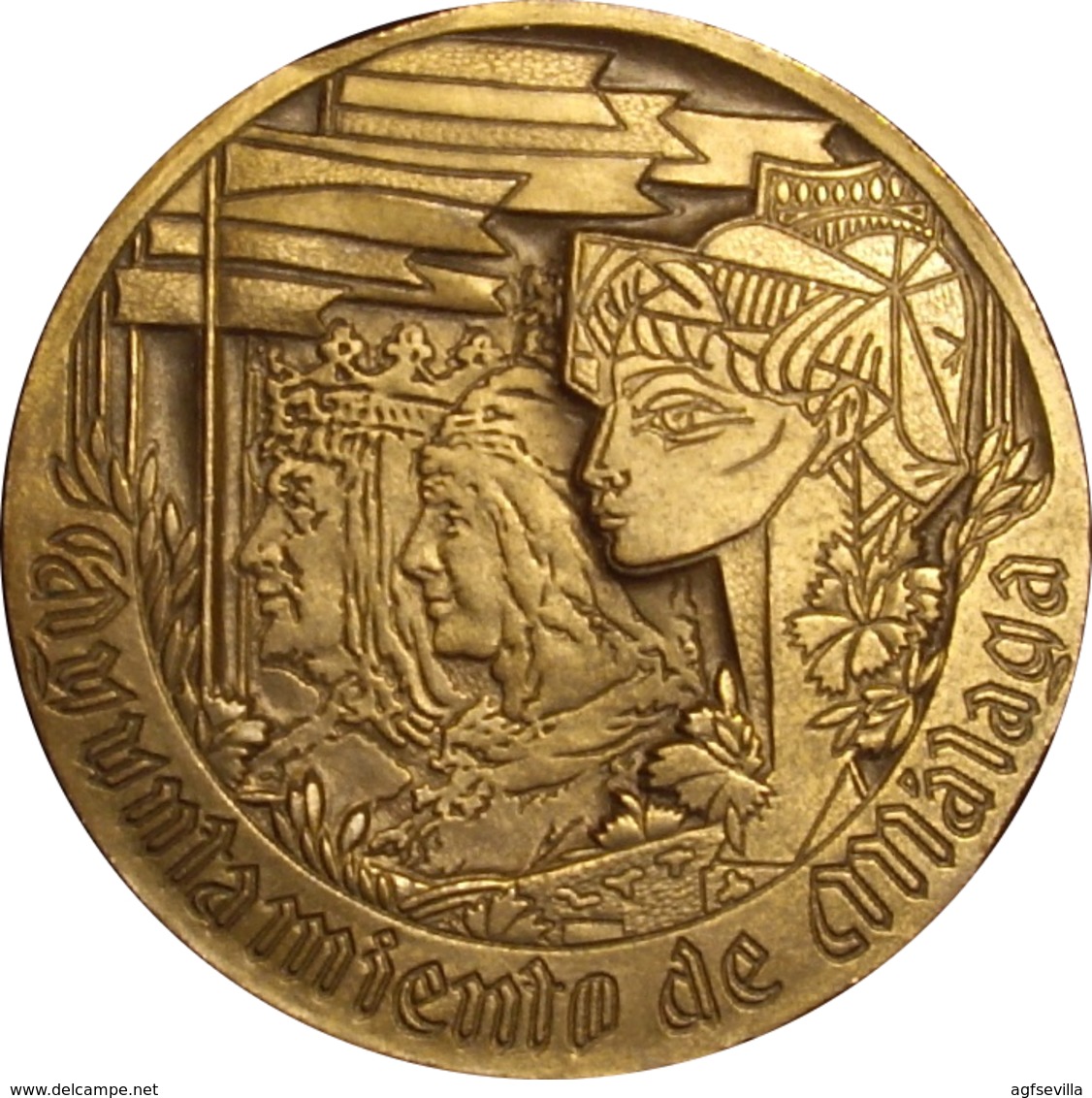 ESPAÑA. MEDALLA V CENTENARIO RECONQUISTA DE MÁLAGA. 1.987. BRONCE. ESPAGNE. SPAIN MEDAL - Professionals/Firms