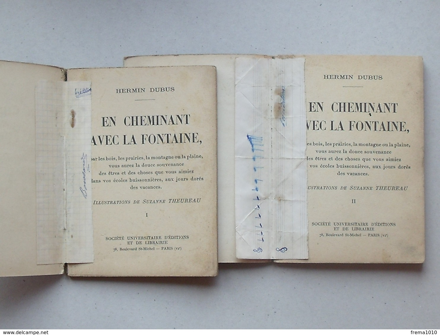 EN CHEMINANT AVEC LA FONTAINE (DUBUS): Livrets Anciens N°1 Et N°2 - Illustré Par THEUREAU - Editions SUDEL - 18 Ans Et Plus