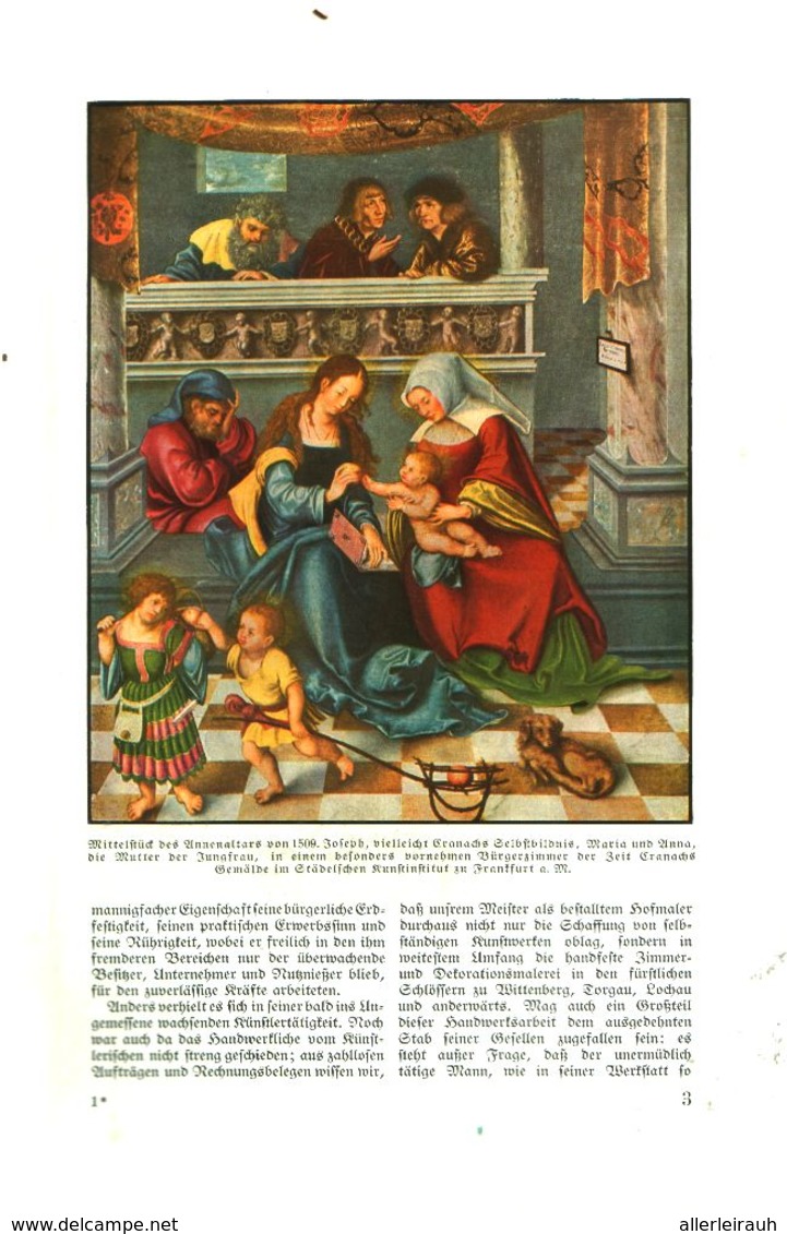 Meister Lukas (Cranach) , Der Maler / Artikel, Entnommen Aus Zeitschrift /1936 - Colis