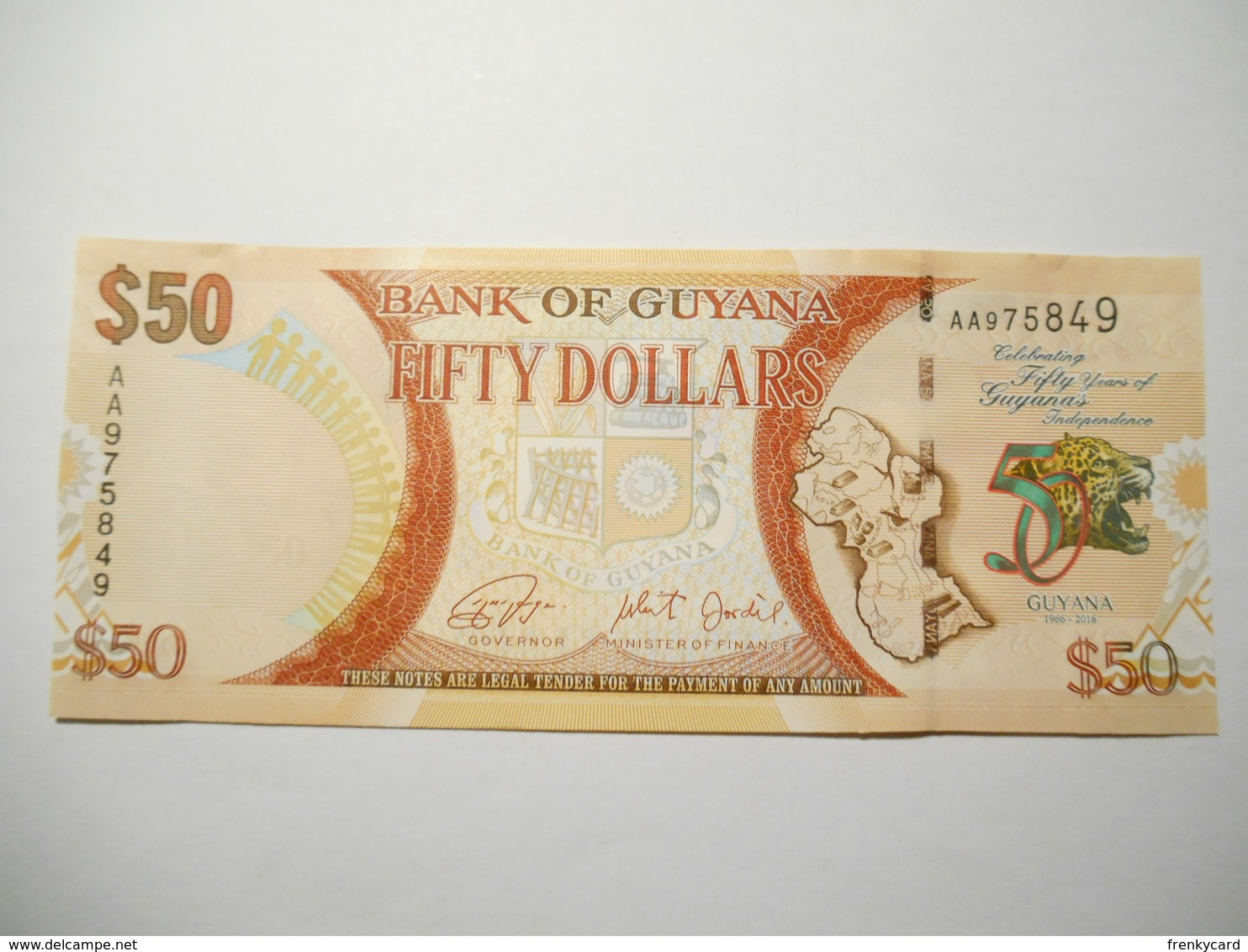 GUYANA 50 DOLLARS 2016 UNC - Guyana