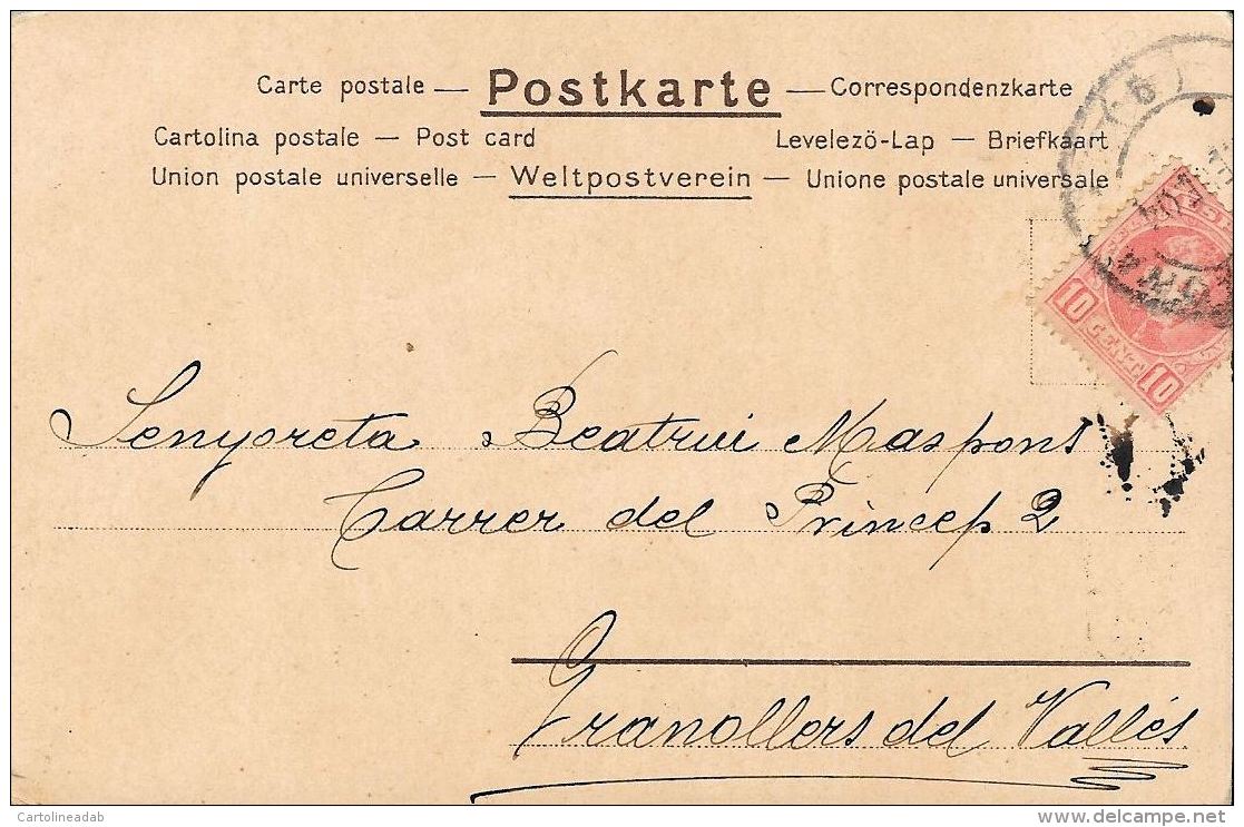 [DC11967] CPA - FERDINAND SPIEGEL - IM ROSENGARTEN - PERFETTA - Viaggiata 1904 - Old Postcard - Spiegel, Ferdinand