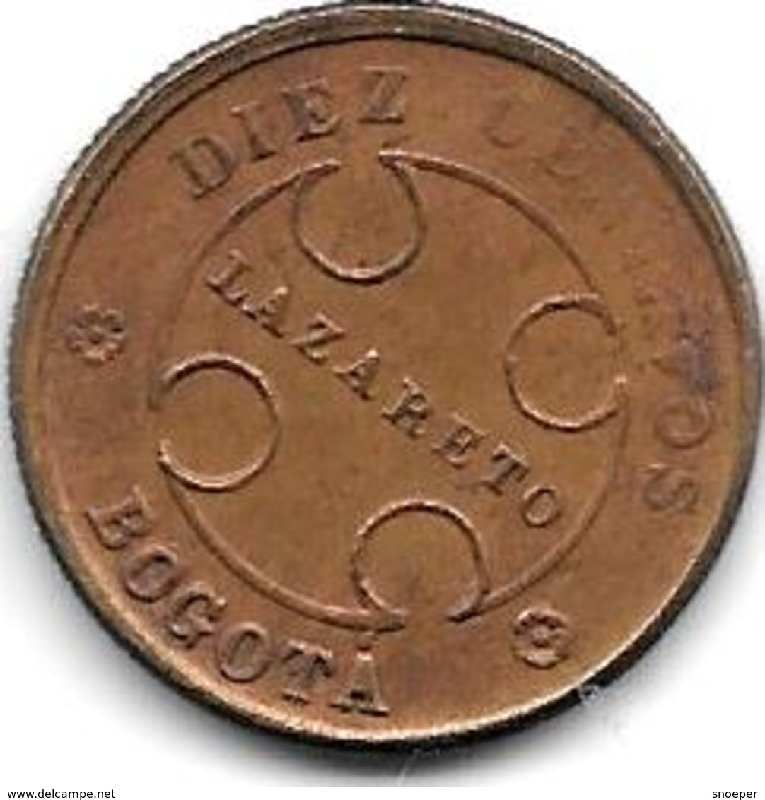 *Colombia Bogota Lepra  Coinage 10 Centavo 1901 B Km L3  Vf+ Look !!!!!! Rare !!!! - Colombia