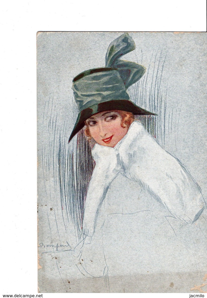 Jeune Femme , Chapeau Et Fourrure;  Uff.Rev, Stampa - N 2357.  929. - Bompard, S.