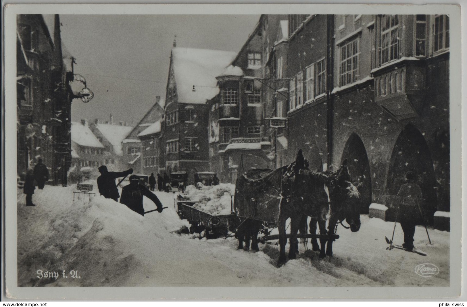 Isny Im Allgäu - Im Winter Schneeräumung, Skier, Oldtimer - Isny