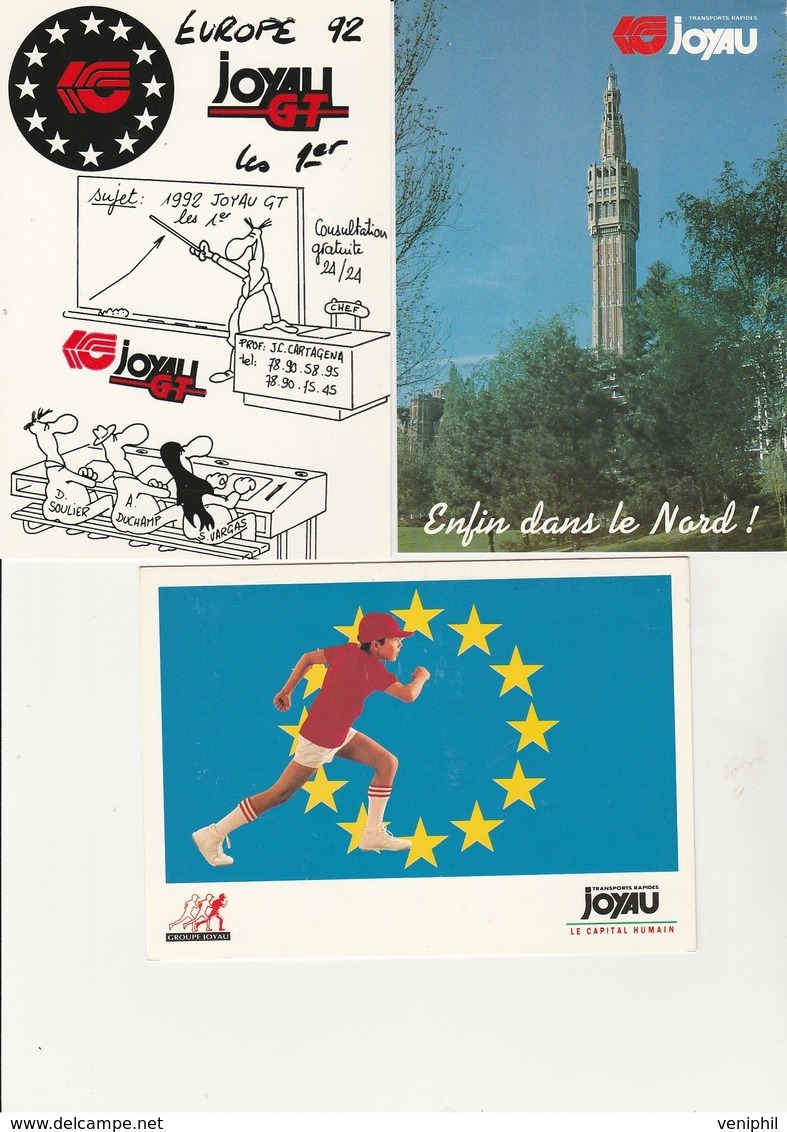 LOT DE 4 CARTES PUBLICITAIRES- TRANSPORTS JOYAU MONTAIGU - Other & Unclassified