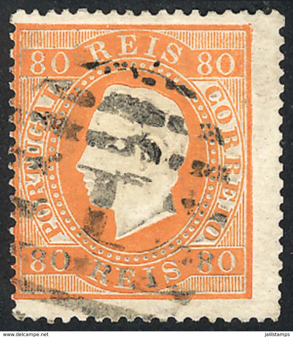 1736 PORTUGAL: Sc.44c, 1870/84 80r. Orange, Perf 14¼, Very Fine Quality, Very Rare! - Sonstige & Ohne Zuordnung