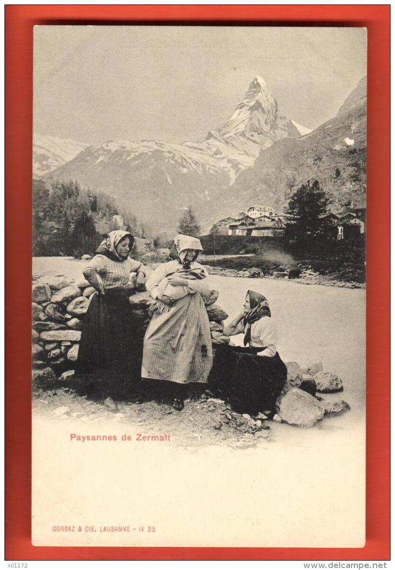 DA05-18 Zermatt, Paysannes Au Bord De La Viège, Bauerinnen.  Pionier, Nicht Gelaufen - Viège