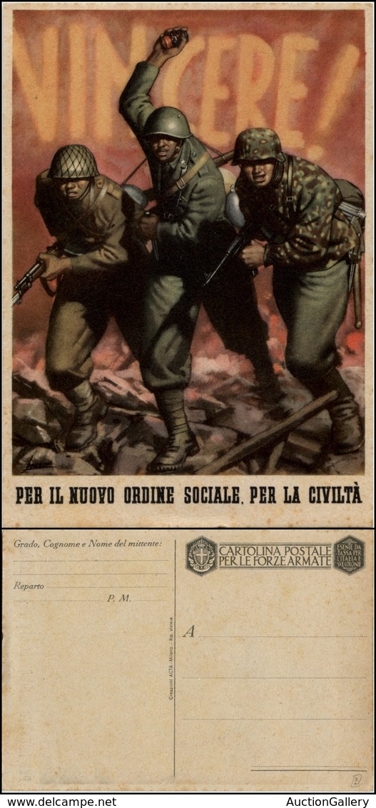 1953 CARTOLINE - FRANCHIGIA MILITARE - 1941/1942 - Boccasile - "Per Il Nuovo Ordine Sociale" (F64A-8) - Nuova - Autres & Non Classés