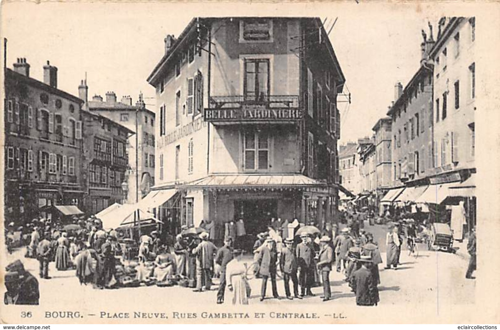 Bourg En Bresse     01       Marché.  Rue Gambetta  Et Place Neuve          (voir Scan) - Sonstige & Ohne Zuordnung