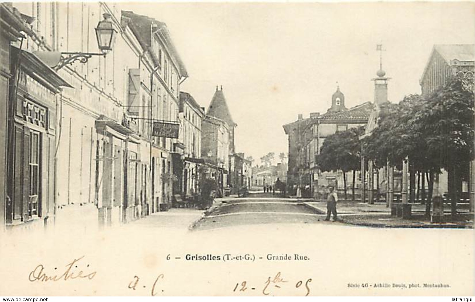 Ref 278- Tarn Et Garonne - Grisolles - Grande Rue - Restaurant Du Marché  - Carte Bon Etat  - - Grisolles