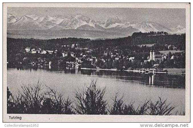 D3702- TUTZING- TOWN PANORAMA, LAKE, MOUNTAINS - Tutzing