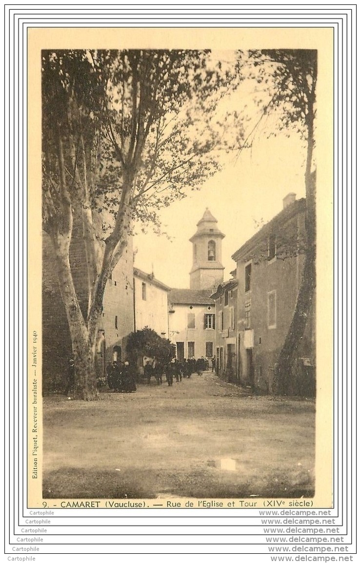 84 - CAMARET - Rue De L'eglise Et Tour - Camaret Sur Aigues