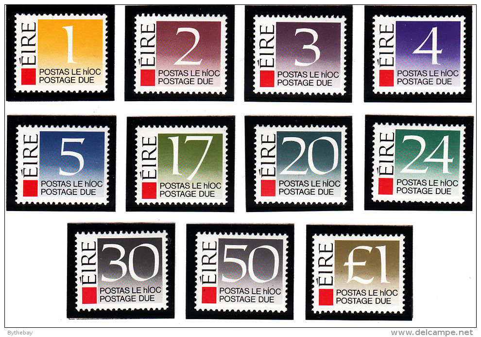 Ireland 1988 MNH Scott #J37-#J47 Set Of 11 Numerals - Timbres-taxe