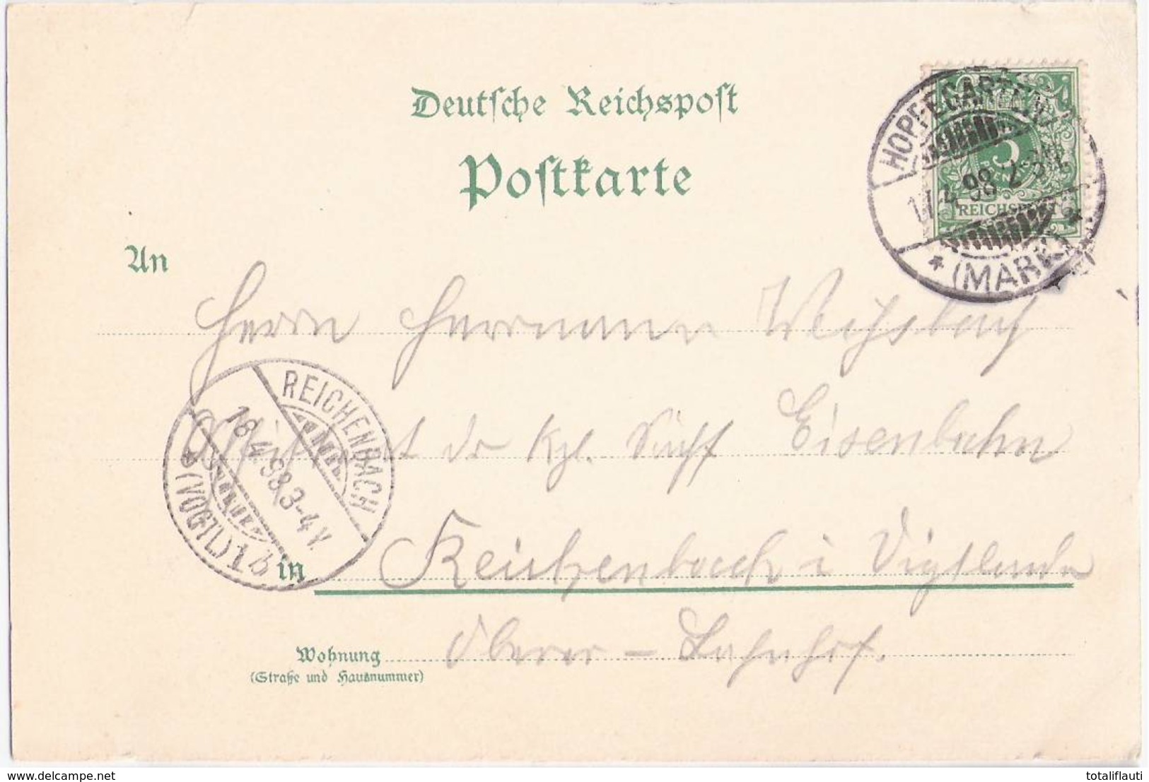 Gruß Aus HOPPEGARTEN Mark Logirhaus Rennbahn Bahnhof Federstrich Litho 17.4.1898 Gelaufen - Dahlwitz-Hoppegarten